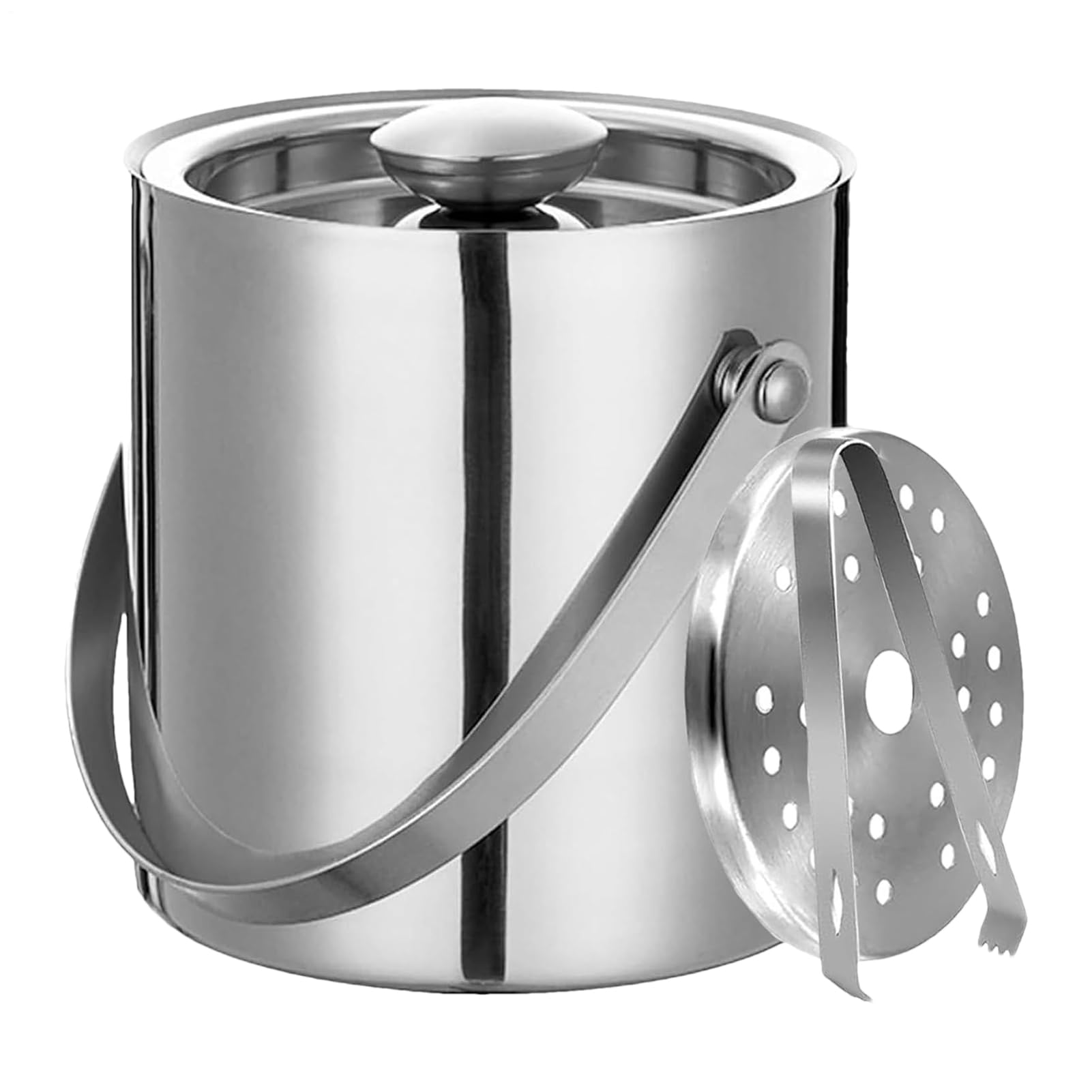 Secchiello Per Ghiaccio Con Coperchio Secchiello Termico Doppia Parete | Barile Champagne Impermeabile per Ristoranti Picnic Campeggio BBQ