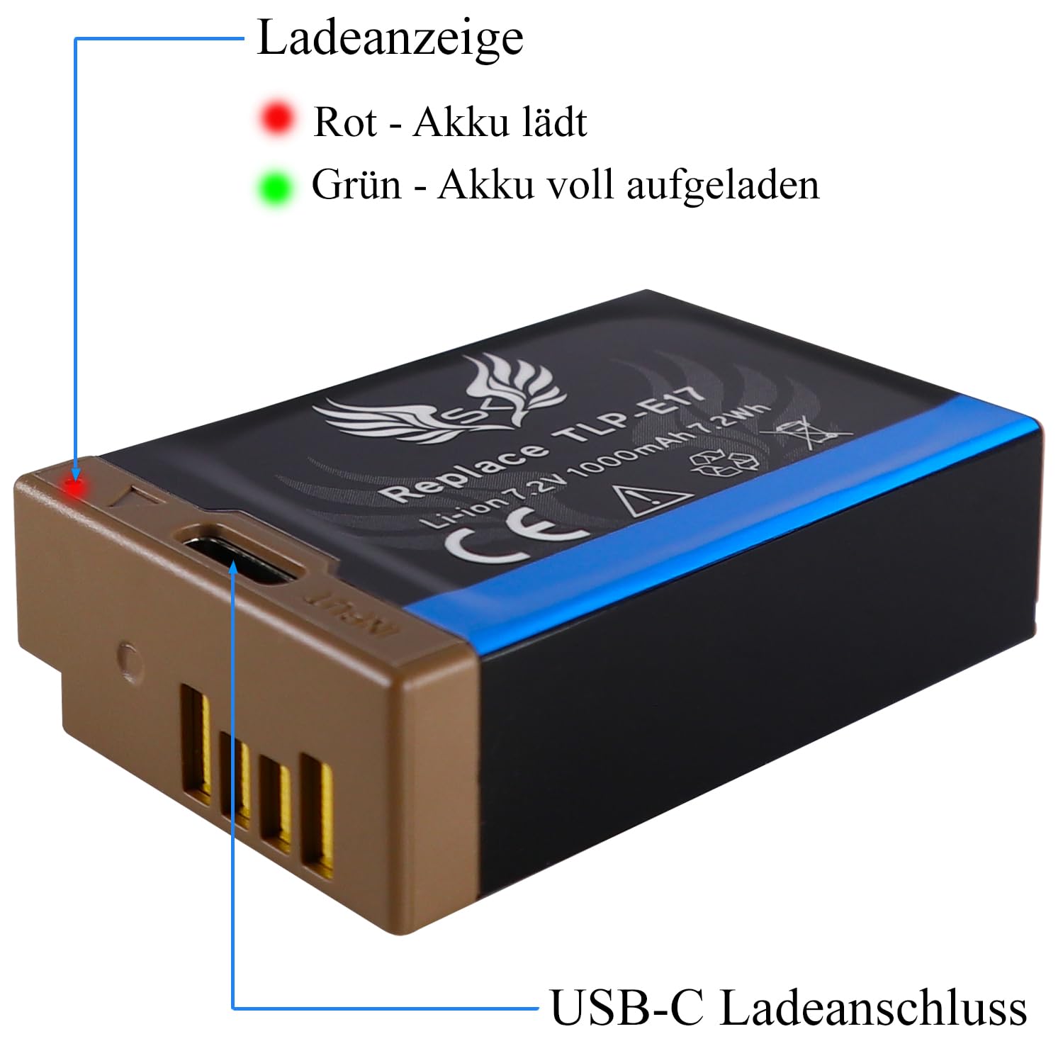Akumulator Canon LP-E17 1000 mAh USB-C do EOS RP R8 R50 R100 M3 M5 M6 II 77D 200D 750D 800D