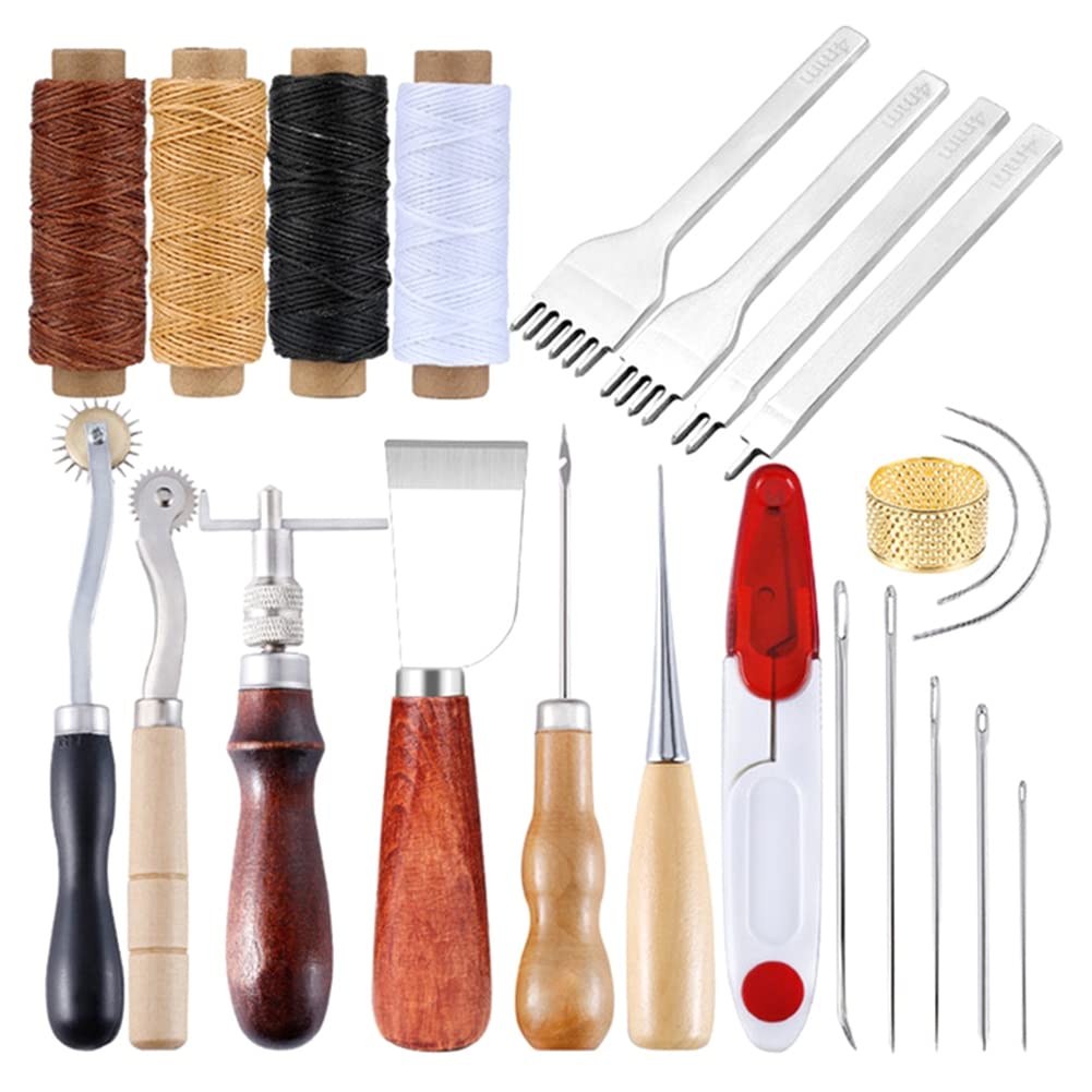Kit D'outils Professionnel Pour Le Travail Du Cuir - 13 Pièces (poinçons, Aiguilles)