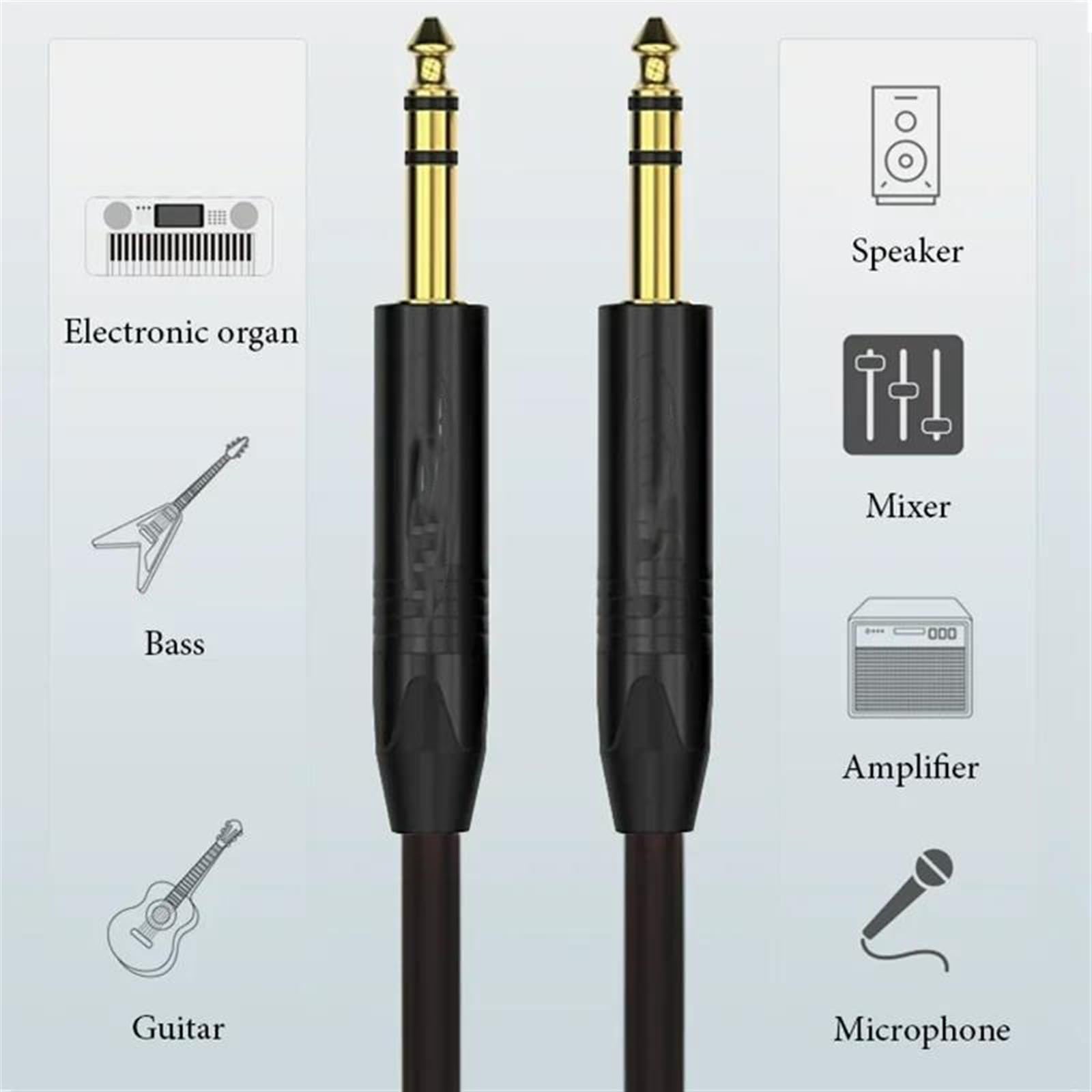 6,5 Mm Do 6,5 Mm Kabel Kolanko Męskie Do Męskiego 6,35 Mm Kable Wzmacniacz Mikrofonowy Profesjonalny Kabel Gitarowy(3TS l-L,10m)