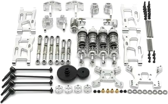 Rc Parts For WLtoys 144010 144001 144002 124017 124019 Metal Upgrade Retrofit 44T 27T Gear Drive Shaft 14 Pack RC Car PartsSilver
