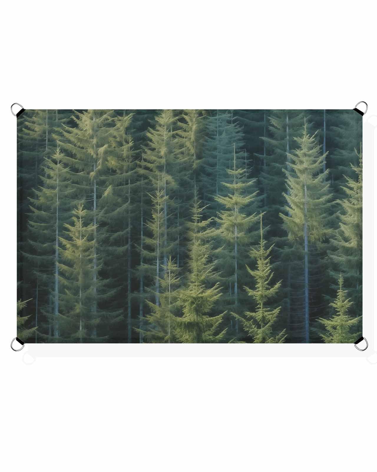 Forest Sun Sail Shades Rectangle Canopy,Sunlight Block Heavy Duty Curved Backyard Shade Cover,Waterproof Sun Shades for Patios Garden Outdoor,8'x10' Green Rustic Cabin Lodge Farmhouse Pine Trees