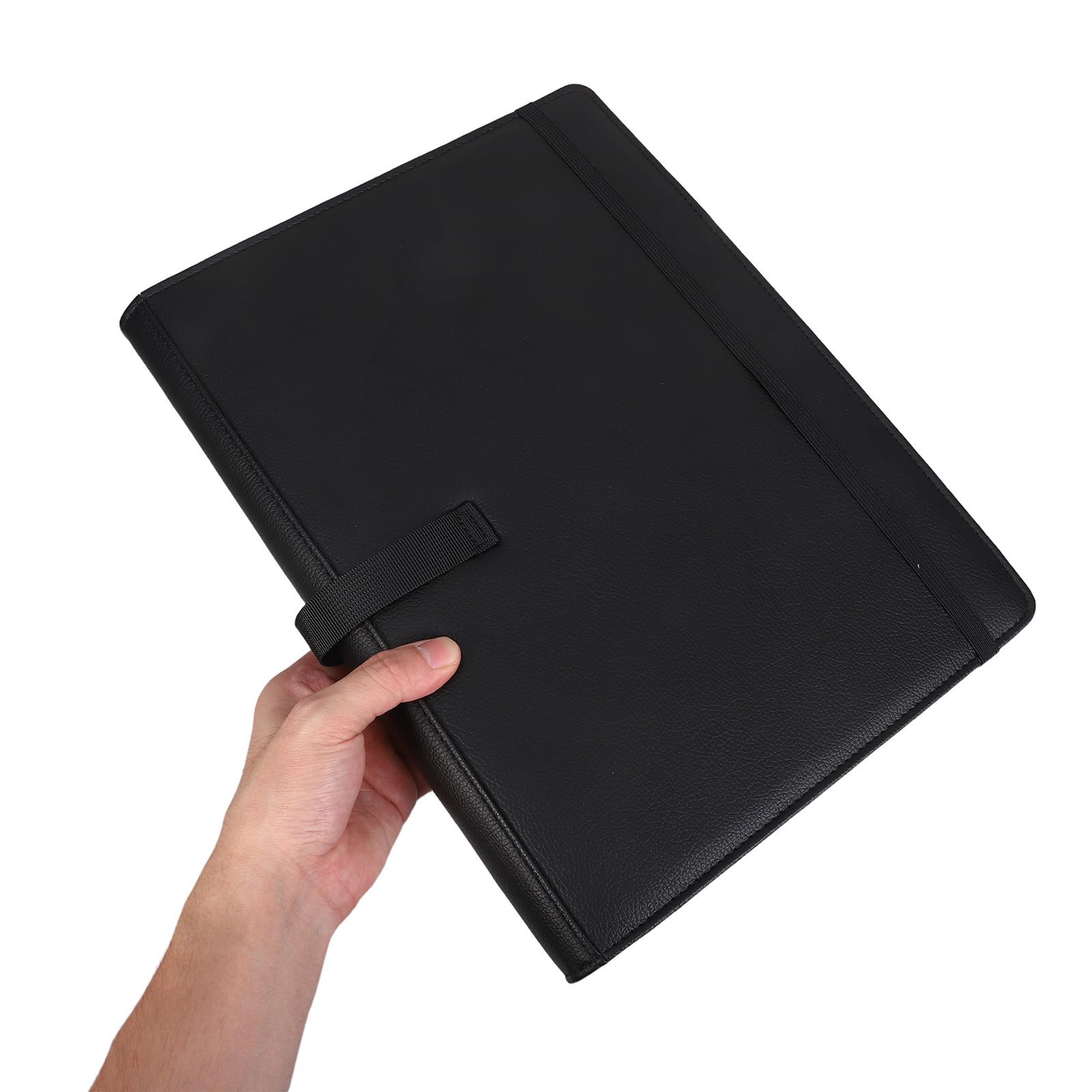 2 Szt. PU Skórzany Segregator Nuty Ring Czarny Folder Nuty Chóralne z Elastyczną Opaską i Miejscem Karty Idealny dla Pianistów i Chórzystów Do Organizacji i Szybkiego Dostępu Do