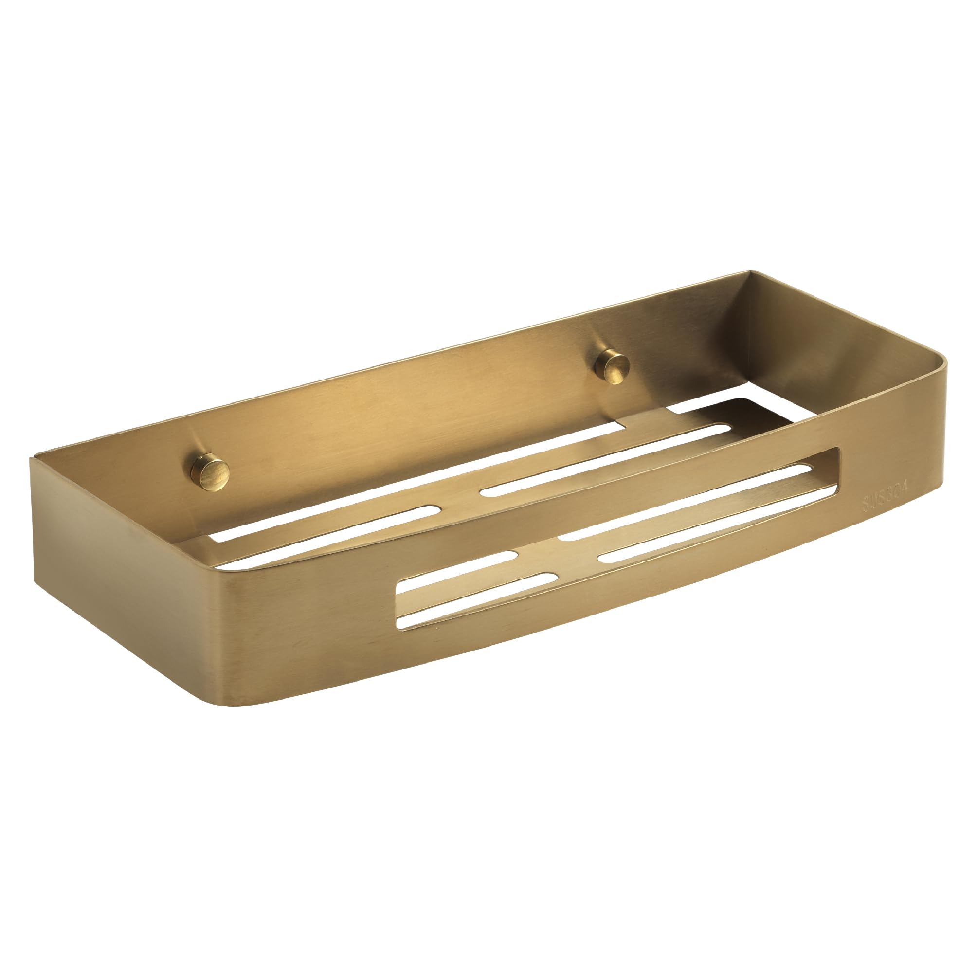 Gedy NERVA Cesta ducha, estante ducha, Acero inox AISI 304, Oro mate, 30 x 12,8 x 4,5