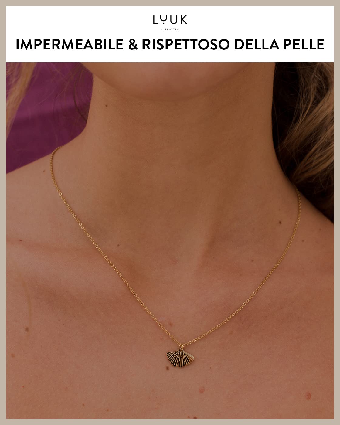 LUUK LIFESTYLE Collana con Ciondolo con carta HAPPINESS, 50cm | Ciondolo Diverso, Acciaio Inossidabile, Impermeabile, Ipoallergenico, Catena Regolabile, Regalo per Lei, Donna