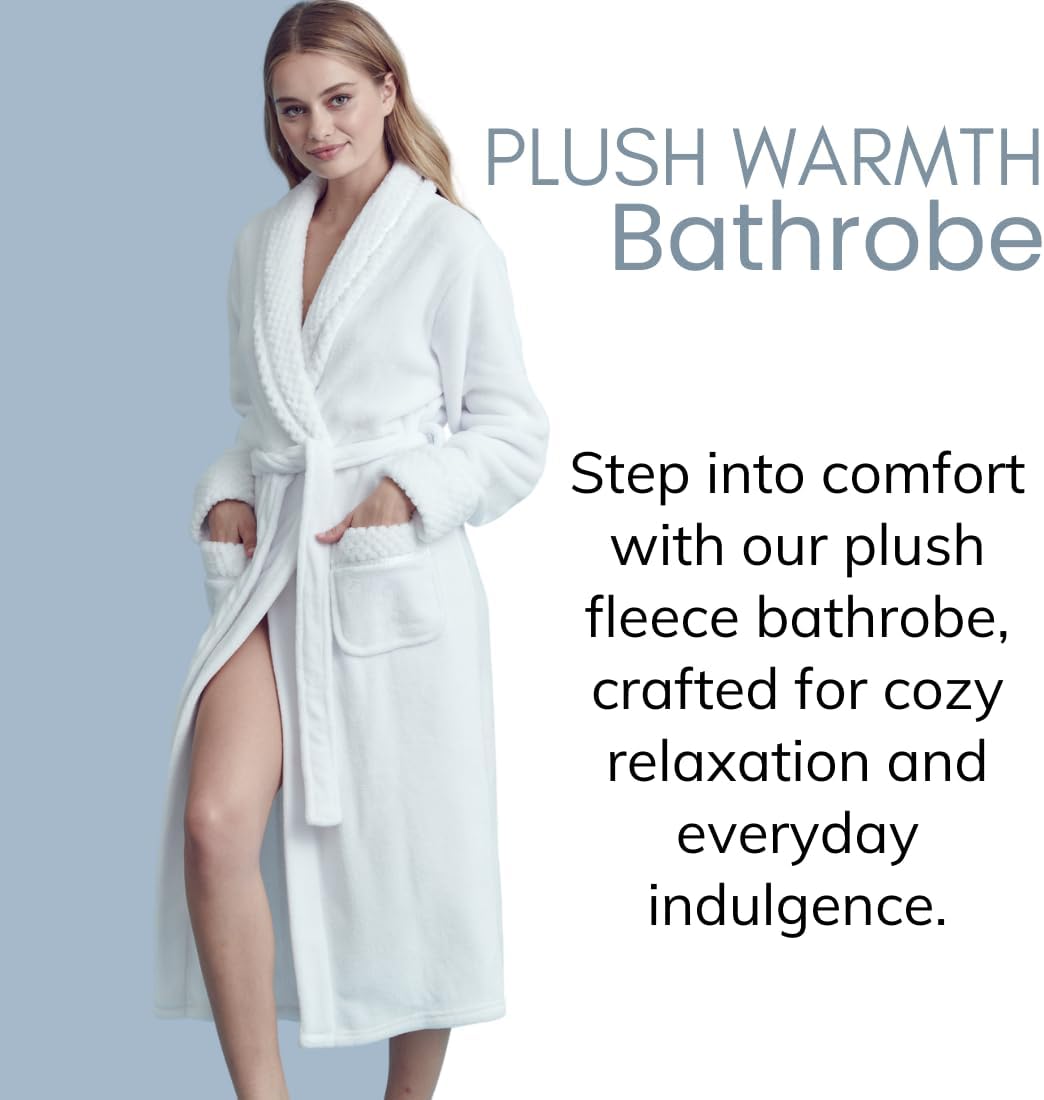 Women's Fleece Bathrobe - Plush & Soft Robe - Lounging & Relaxation - Cozy & Elegant - Fluffy & Comfortable - Long & Stylish - Image 7