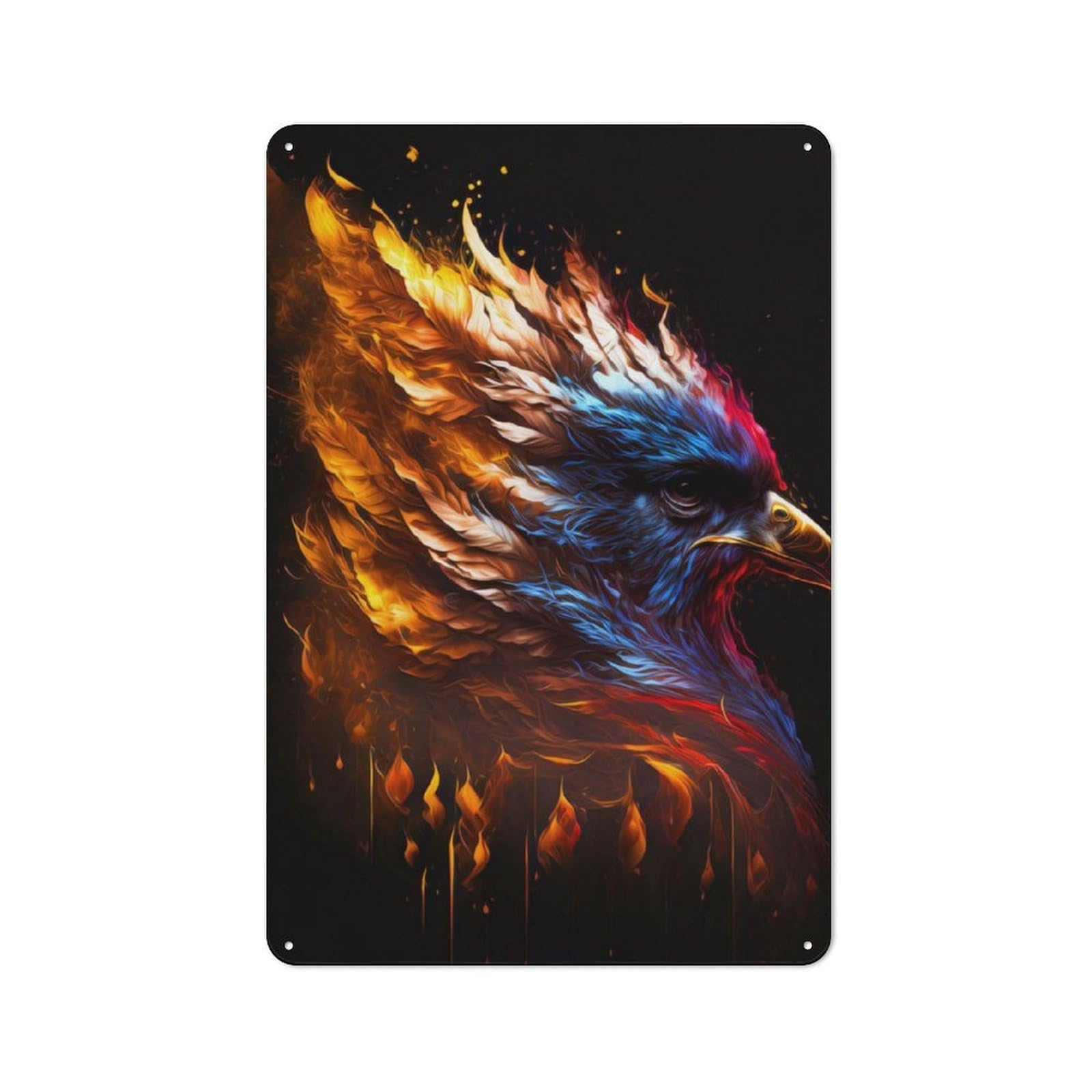 Junmoney Phoenix Metal Sign 30X20cm With For Pub Or Café, Retro Decor, Suited To Café Interior Fans