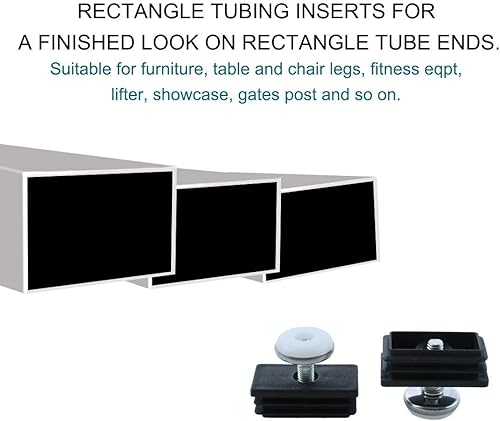 Miniatura 6 de uxcell Pies de nivelación ajustables 0.984 x 1.969 in rectángulo inserta muebles Glide 8 sistemas