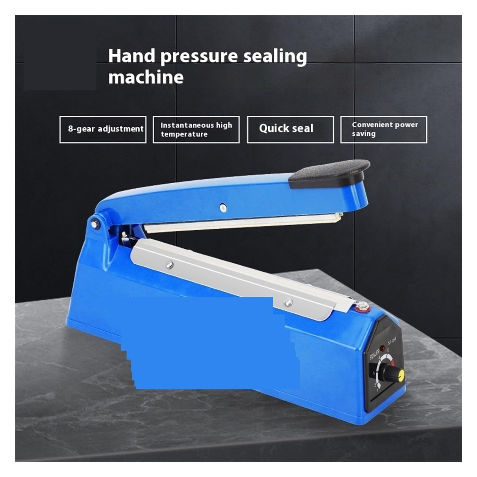 Máquina de Sellado, Máquina de sellado de plástico for té y pastel de, máquina de sellado for el hogar, mini máquina de sellado a presión manual de 20CM, máquina de envasado de bolsas de plástico