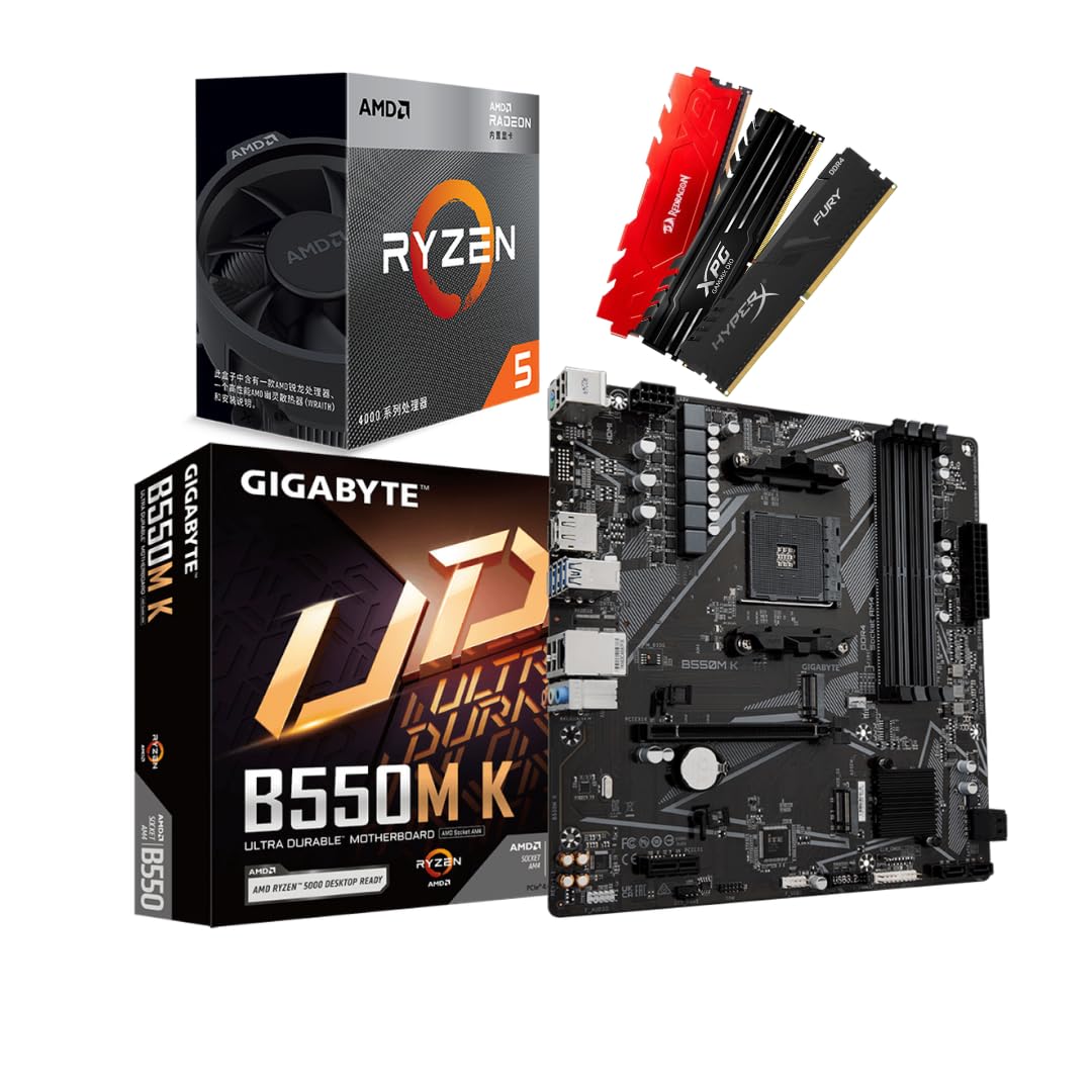 KIT PROCESSADOR AMD RYZEN 5 5600GT + PLACA MÃE GIGABYTE B550M K