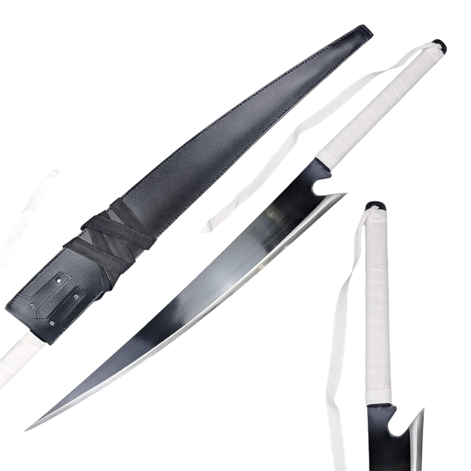 Kurosaki Ichigo’s Zangetsu Shikai Sword – 42 Inch Black Blade | Bleach Anime Cosplay Katana Replica | Ichigo Sword Collectible for Fans