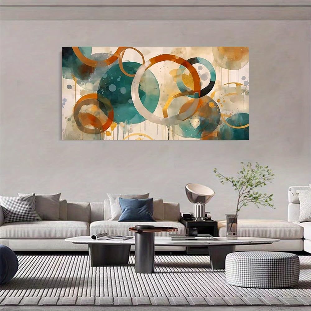 IHHGNB Colorful Abstract Geometry Canvas Art, Modern Nordic Wall Decor for Living Room Bedroom Office Aesthetic Home Decoration(60x120cm(24x47in)/No frame)