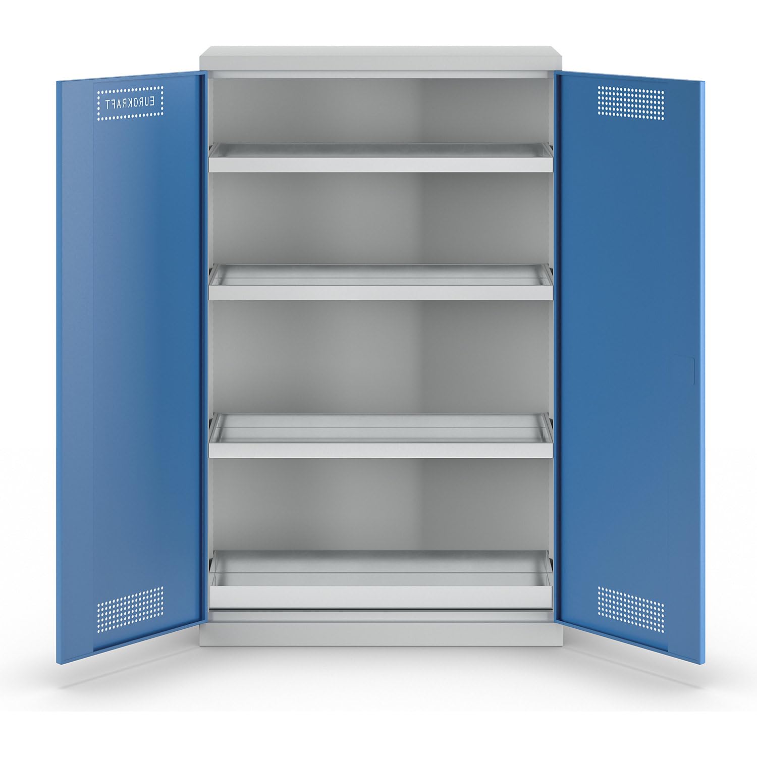 EUROKRAFT Pro | Armoire de sécurité | Avec 1 cuve de rétention et 3 tablettes de rétention, largeur 1200 mm