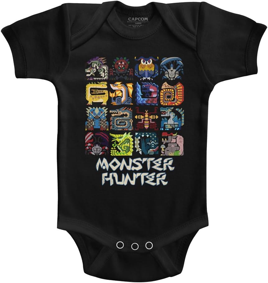 Monster Hunter Symbols Black Infant Baby Romper Snapsuit