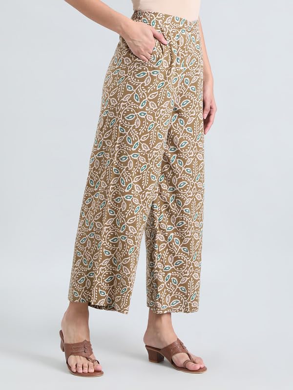 Image of GO COLORS Soft Viscose Printed Palazzo Full Length for Women| Breathable, Mid Rise