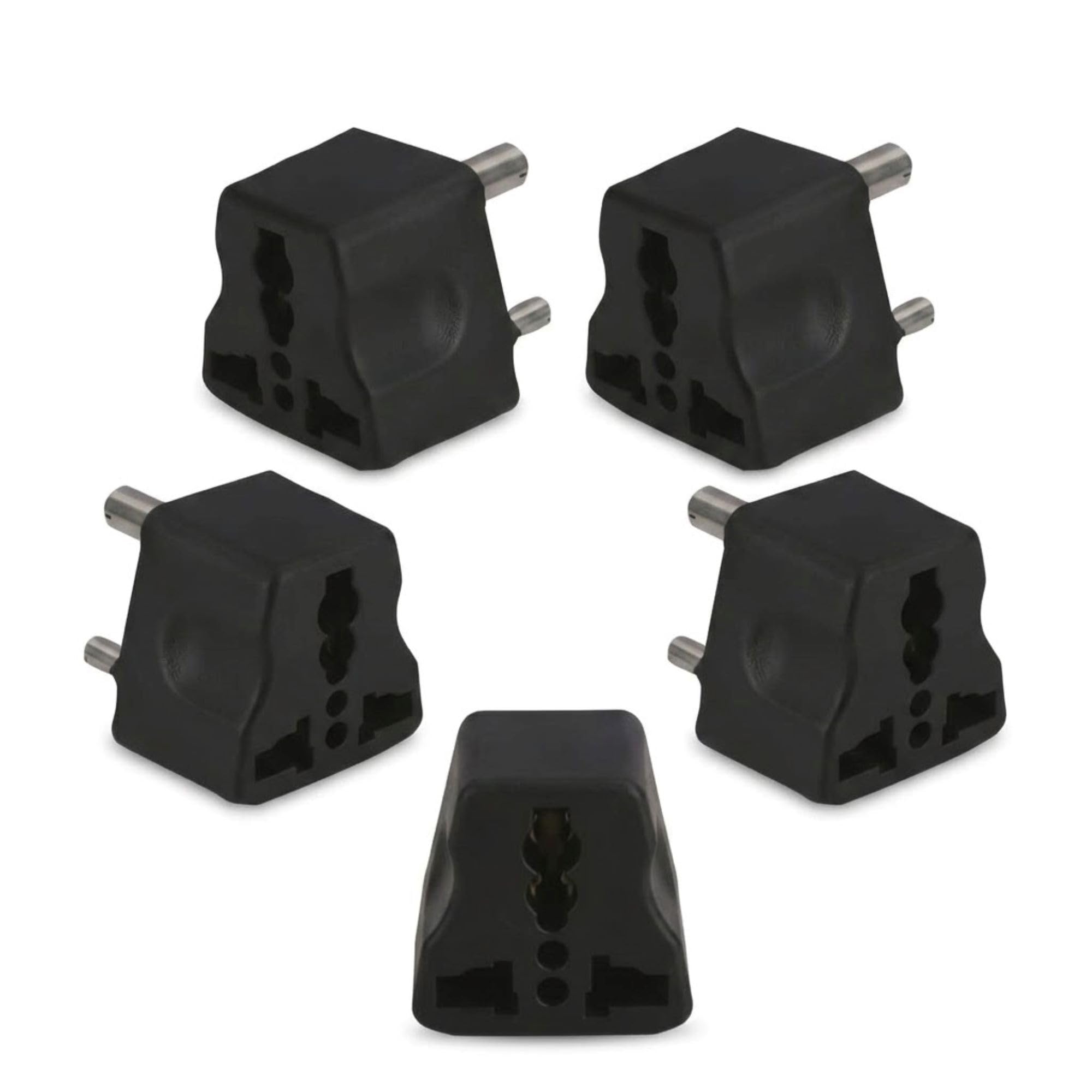 MX Universal 3 PIN Travel Adapter (Type D) India to USA, UK, China, South Africa & More Conversion Plug for Home and Official use- Black (Pack of 5)-image-40