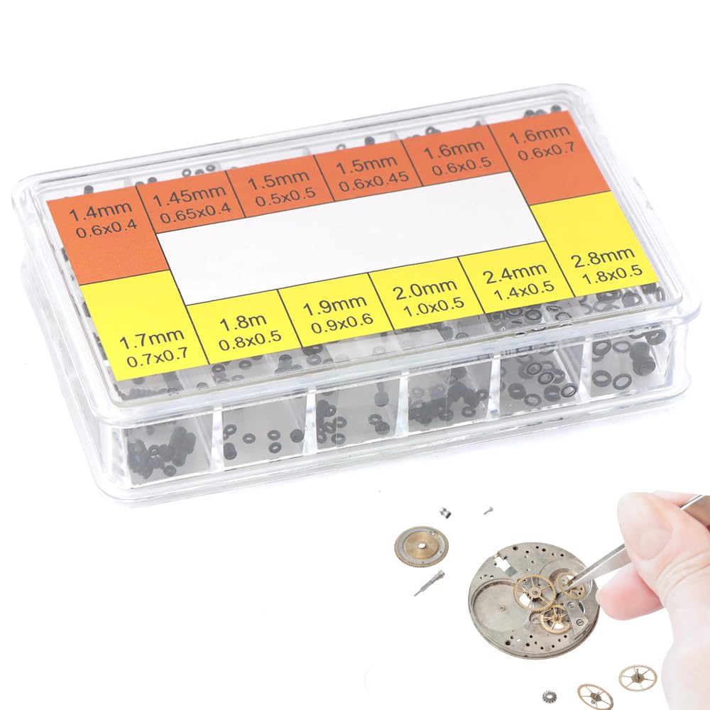 700 Pcs Watch Crown O Ring, Watch Gaskets Rubber O Ring Kit for Repairing Watches Tools, for Watchmakers Watch Repairing Workers(12 Sizes)