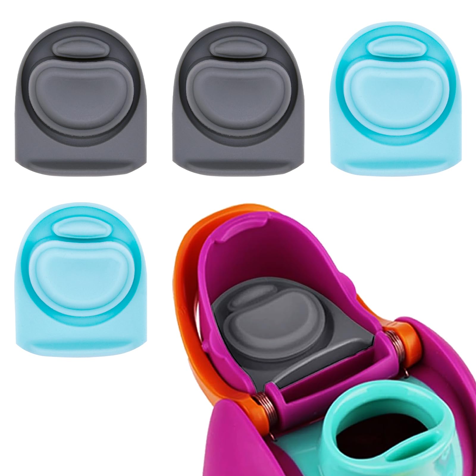 ZUGHXMS 4pcs Replacement Rubber Stopper Seal Compatible with Owala FreeSip 24oz 32oz,Water Bottle Lid Insert Cap Silicone Seal Parts for Owala 16/19/24/32/40oz Spout Gasket Mouth piece Accessories HU9