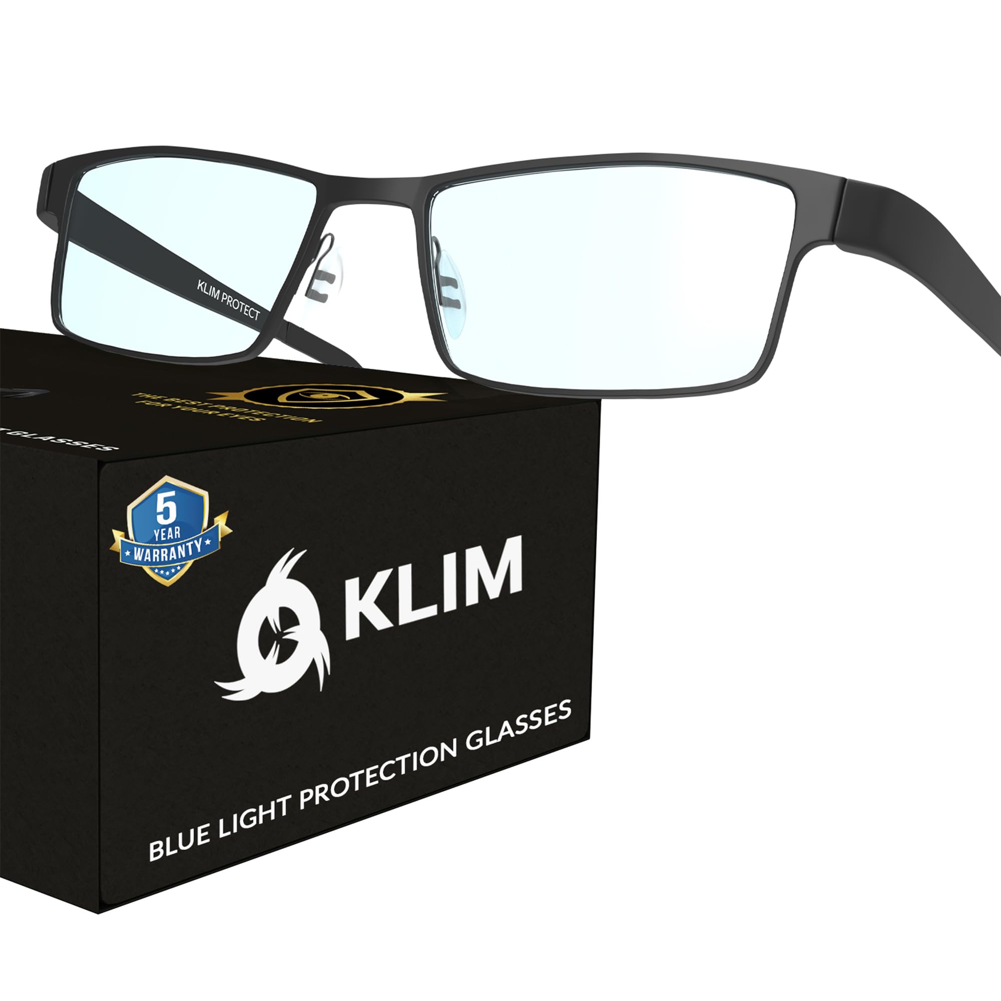 KLIM Optics Lunette Anti Lumiere Bleue - Nouveau - Protège vos Yeux de la Lumière Bleue - Haute Protection pour Écrans - Lunettes Gaming PC Mobile TV - Filtre Anti Fatigue Anti UV Anti Lumière Bleue