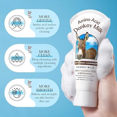 Amino Acid Donkey Milk Cleanser Gentle Face Cleanser Cleansing And Moisturizing Face Wash With Donkey Milk Face Wash For Oily Skin Facial Skin Care Products That Cleanse And Moisturize Face