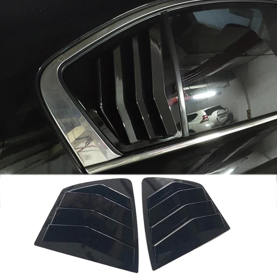 XITER 2PCS ABS Carbon Fibre Racing Style ABS Rear Side Window Louvers Air Vent Scoop Shades Cover Blinds for Accord 8th Sedan 2008-2012,Black