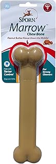 Sporn Durable Marrow Dog Chew Bones for Aggressive Chewers, Peanut Butter Flavor Dog Chew Toys for Extra Large Dogs, Made with Strong Nylon Dog Dental Chew Toy, Gluten-Free & Non-Toxic, Extra Large