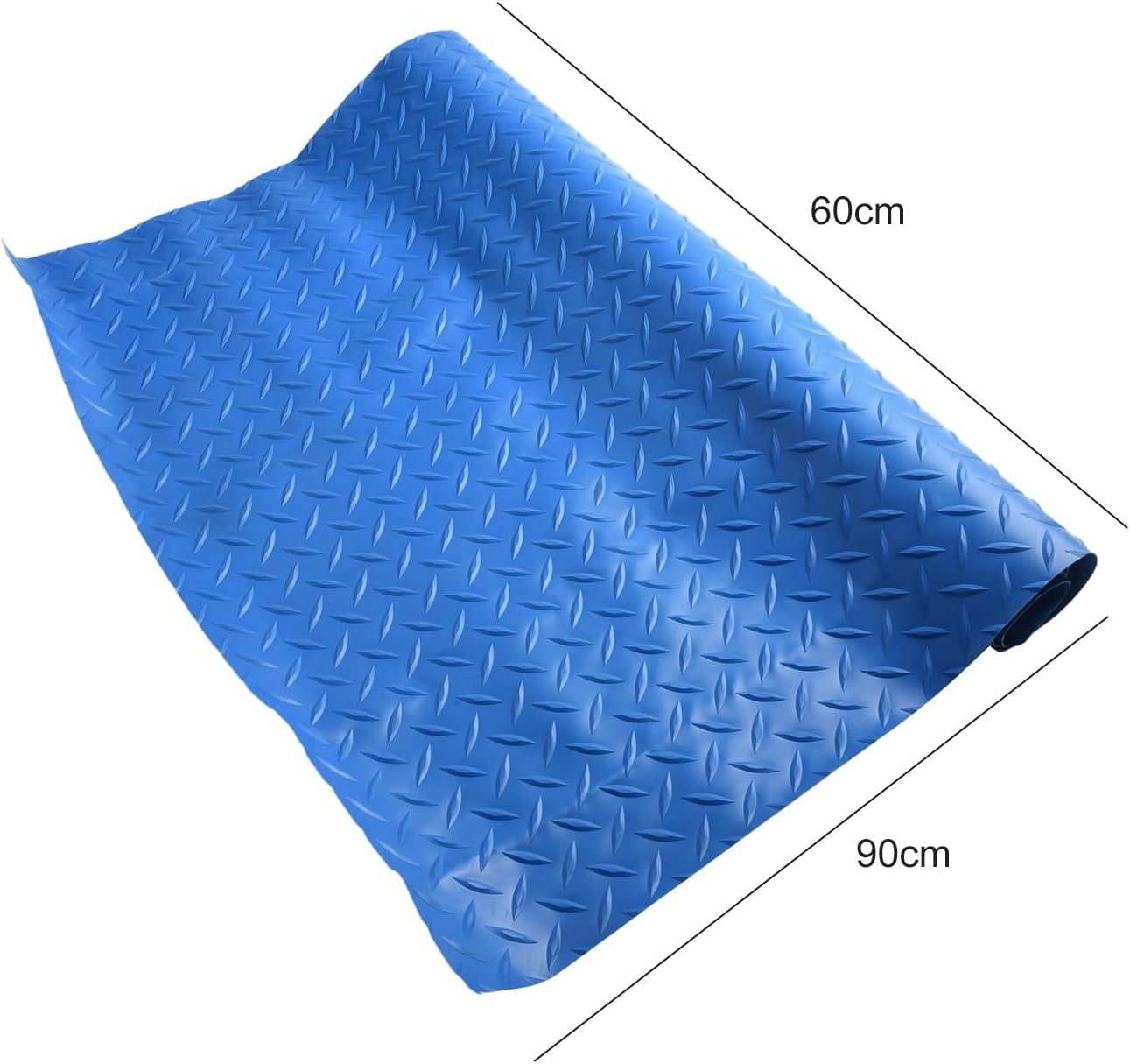 Large Swimming Pool Ladder Mat, Anti-Slip PVC Step Pad With Textured For Stability, Wear-Resistant Liner For Above Ground Pools, Blue(90 * 60cm)