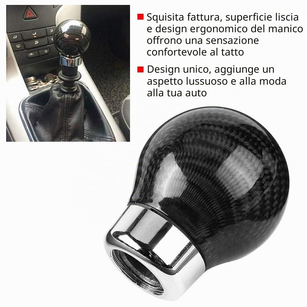 Carbon Fiber Gear Shift Knob Universal Car Modification Aramox True Carbon Fiber Gear Lever Knob Black Carbon Fiber