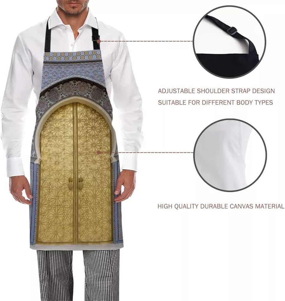 Printed Kitchen Cooking Baking Aprons Canvas Sleeveless for Women Man Kids Home