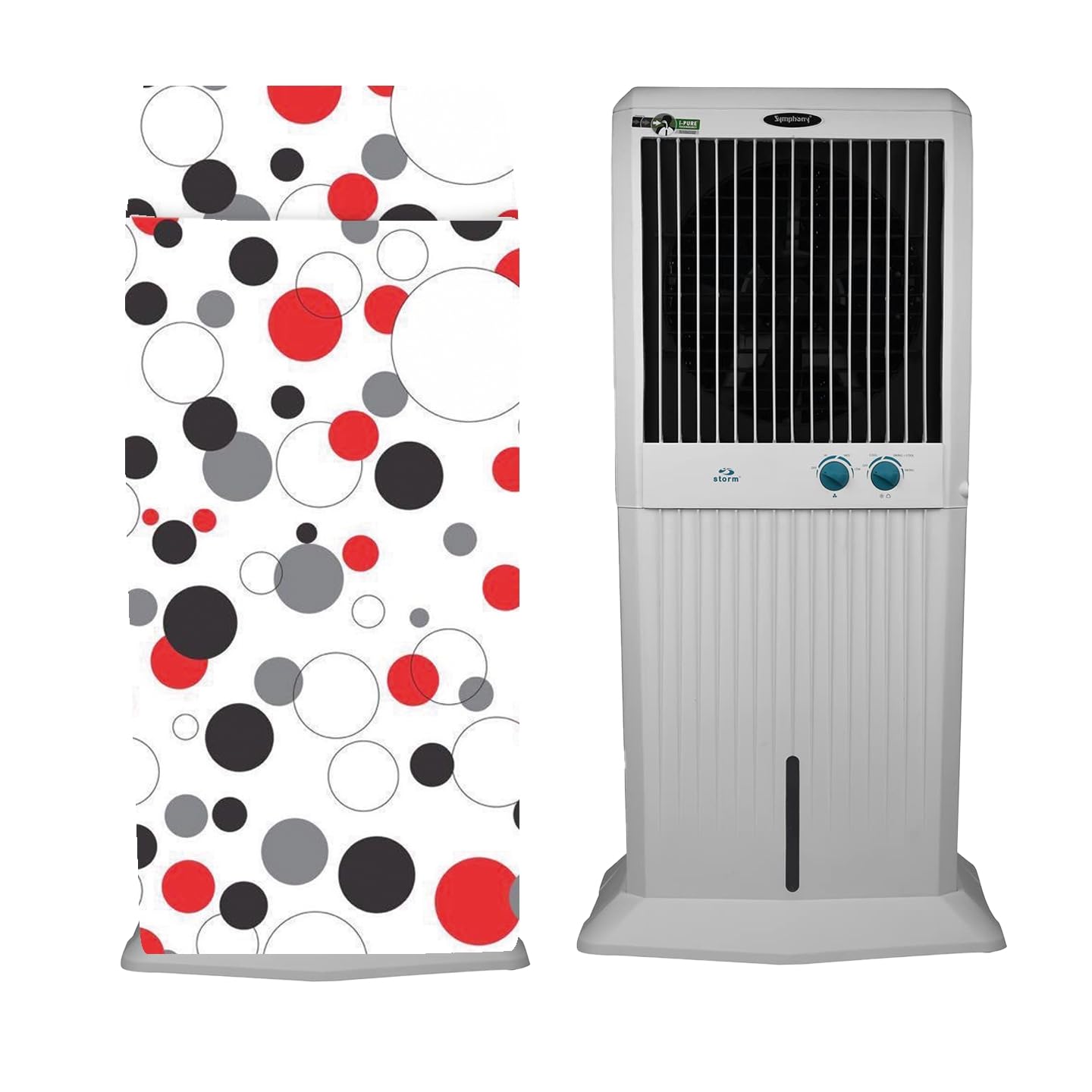 GRABTEEZ Air Cooler Cover Compatible for Symphony Storm 100 Litre Desert Cooler Size - lxbxh: 67.31x53.98x165.1cm Color - (WHITE)