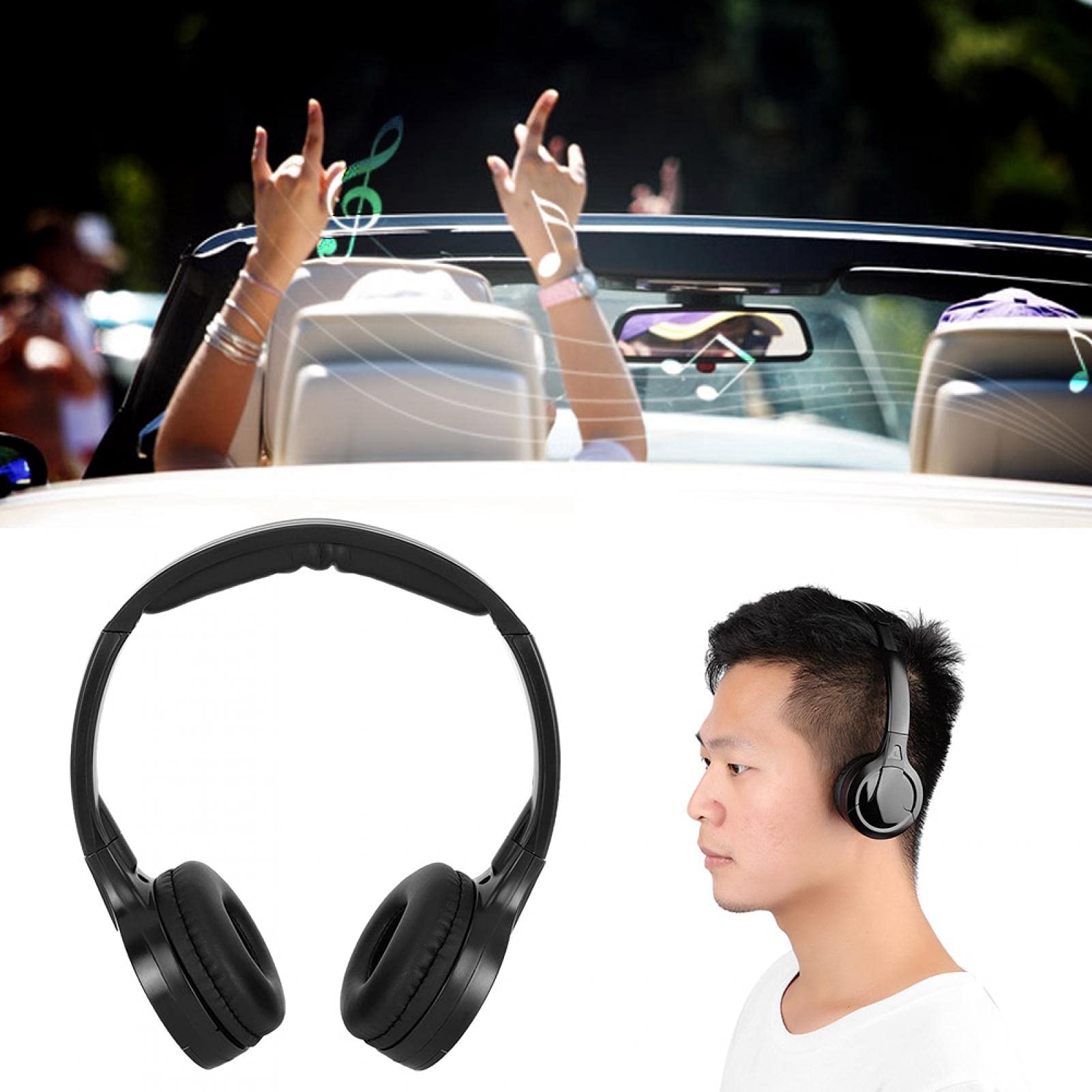 Auto-Kopfhörer, Yctze Wireless Infrarot Stereo Audio 2 Kanal Kopfhörer Kopfhörer für Auto Kopfstütze DVD für infrarot auto kopfh?rer infrarot auto kopfh?rer für infrarot auto kopfhörer infrarot auto k
