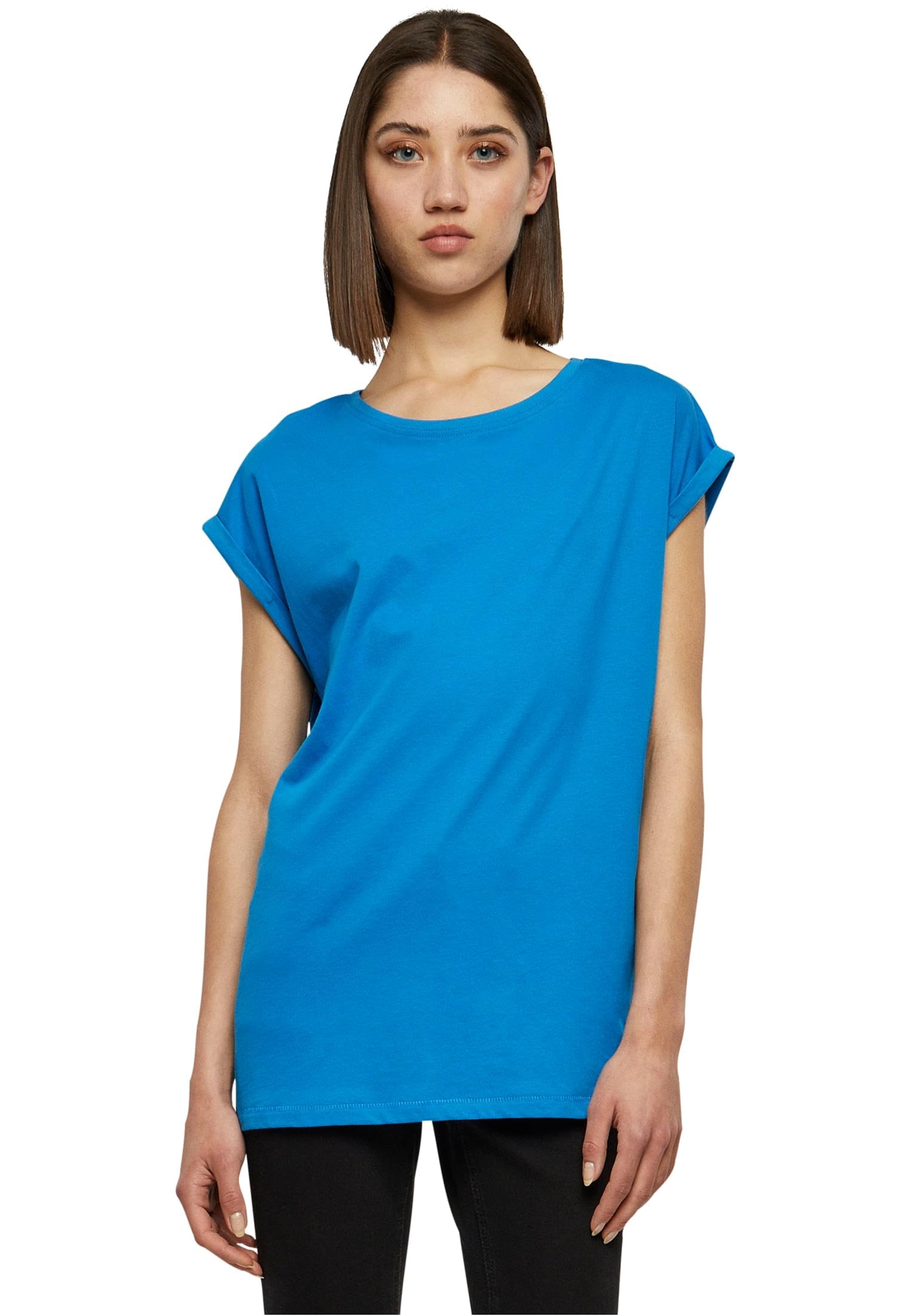 Urban Classics Women's Hawaiianblue Extended Shoulder Tee T-Shirt, Xxl