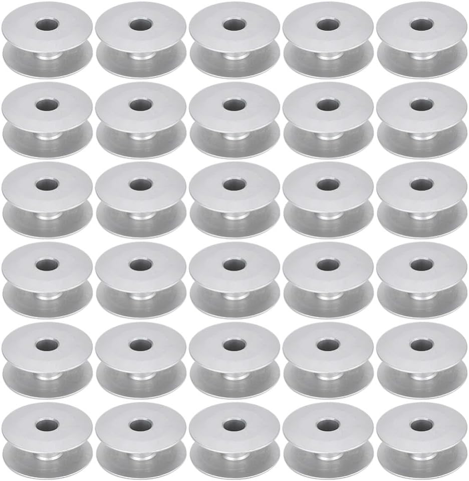 100Pcs Aluminum Bobbins Universal Fit Oblique Bobbin Industrial Sewing Replacement Parts with Lockstitch Function for DY 65 Walking Foot Machine