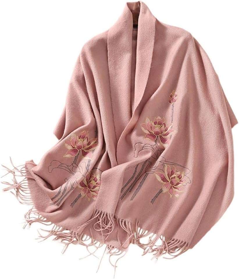 [エルパオムエル] ウール スカーフ ショール デュアルユース女性ショール マザー スタイル ウォーム ショール付き