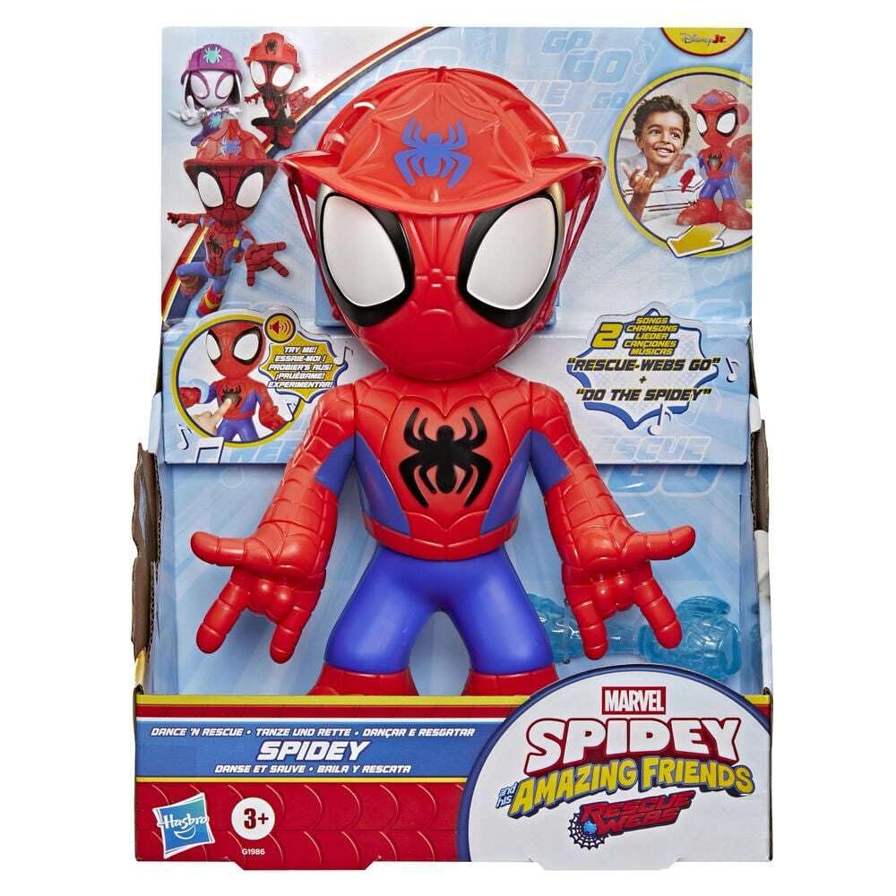 Tańcz i ratuj - Spidey z serialu "Spidey i super-kumple" Marvela, zabawka elektroniczna o wysokości 25,4 cm z efektami dźwiękowymi i 2 piosenkami, zabawki i figurki z superbohaterami, wiek: od 3 lat
