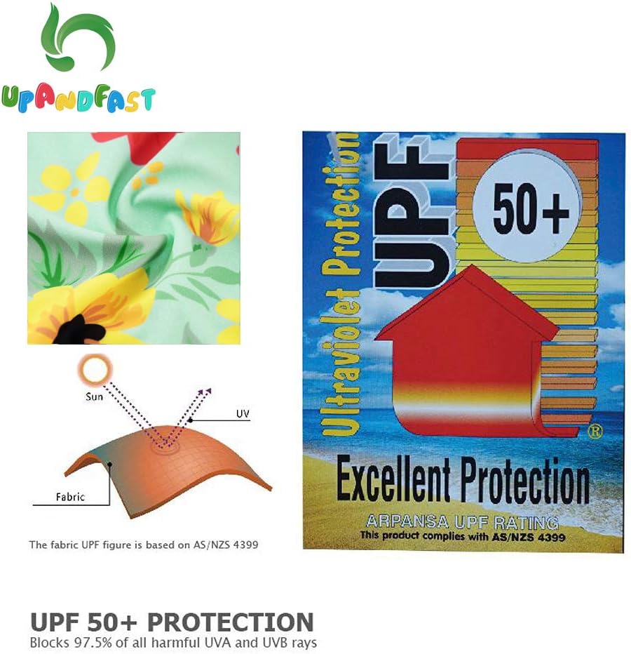 upandfast Baby/Toddler Swimsuit UPF 50+ Sun Protection One Piece Zipper Bathing Suit with Sun Hat Infant Beach Swimwear - Image 7