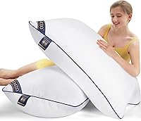 MZOIMZO King Size Cooling Bed Pillows Set of 2 - Firm Supportive Down Alternative for Side, Back & Stomach Sleepers, Hotel Luxury 20x34"