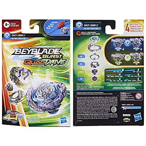 Image of BEYBLADE Burst QuadDrive Guilty Luinor L7 - Bey Blade Spinning Top Starter Pack Toy, Beyblade Battling Game Top Toy with Launcher for Kids Ages 8+, Original Beyblade by Hasbro