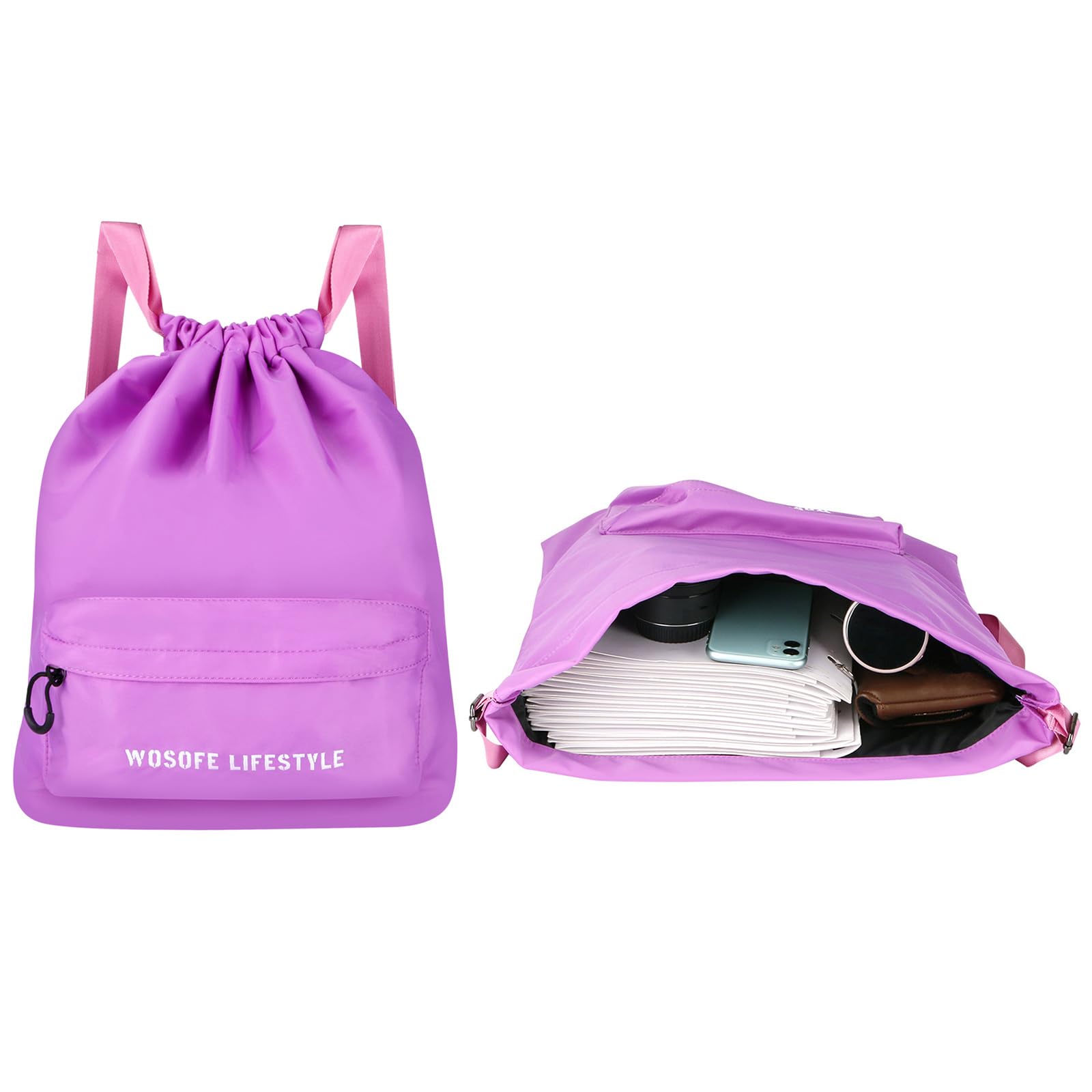 Zaino con coulisse alla moda Borsa da palestra sportiva Borsa da palestra di grande capacità Borsa sportiva per viaggi Calcio Nuoto Escursioni