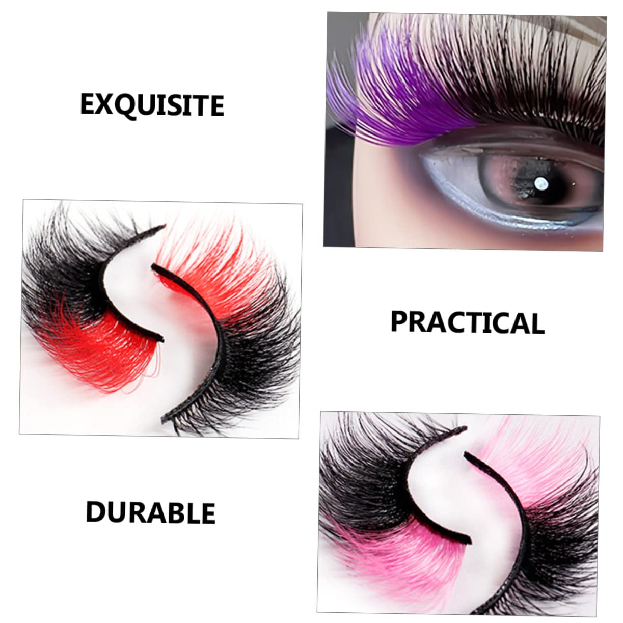 FRCOLOR 3 Set Di Ciglia Finte Soffici Per Donne Ciglia Finte Per Cosplay Trucco Design A Forma Di Occhio Di Gatto Per Festival Di Halloween 9 Paia*3