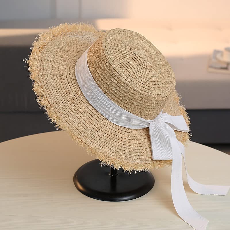 Chapeau de soleil Panama outdoor pliable pliable avec ruban bow