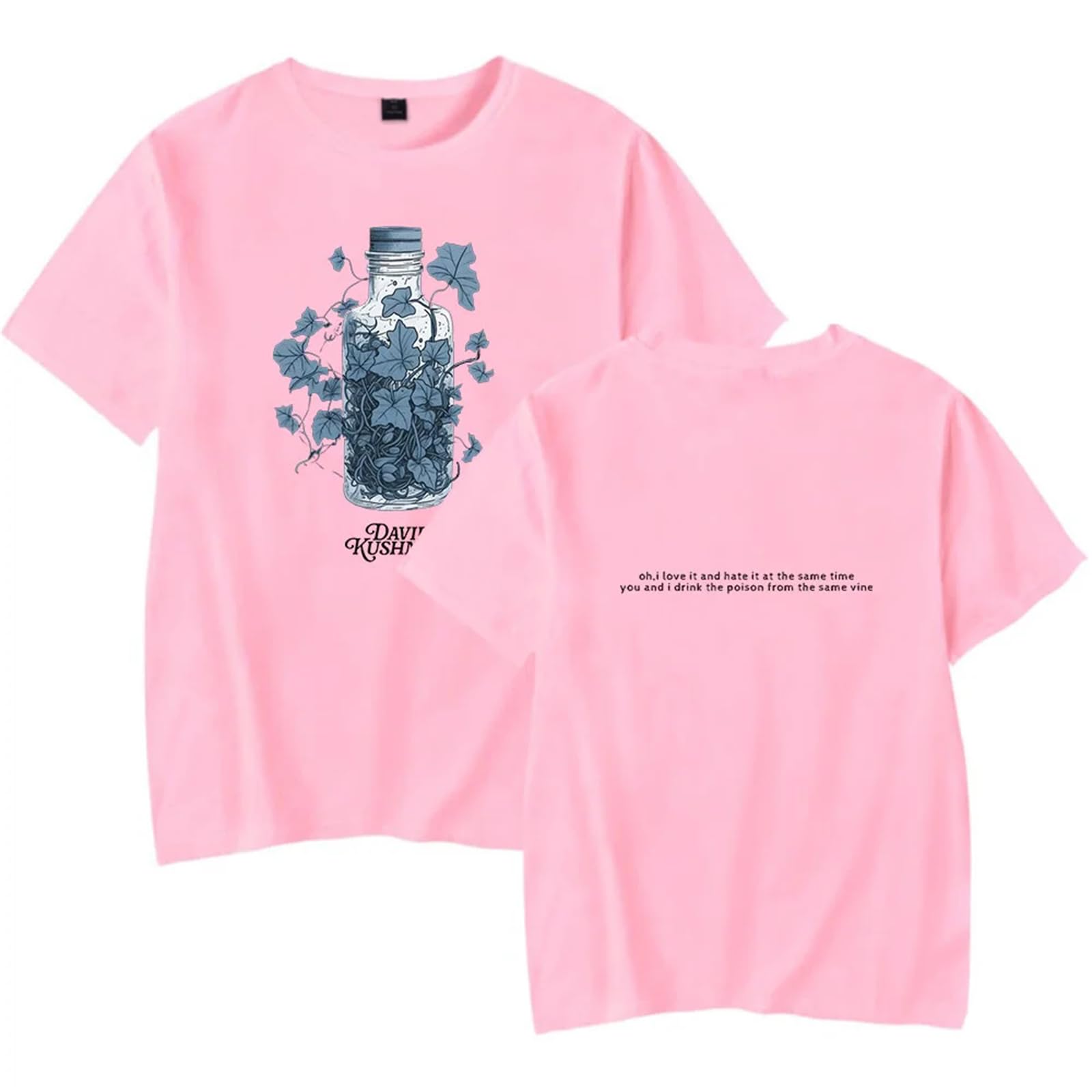 OUHZNUXSinger T-shirt David Kushner Printed Women's Men's Y2K Short-sleeved T-shirt Peripheral T-shirt Oversized Couple T-shirt XS-3XL