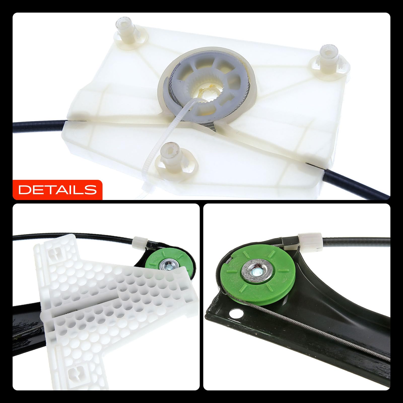 Frankberg Alzacristallo Meccanismo alzacristallo Elettrico senza Motore Posteriore destro senza piastra 4/5-Porte 2/3 porte Compatibile con A3 Sportback 8PA A3 8P1 Replace# 8P4839462A