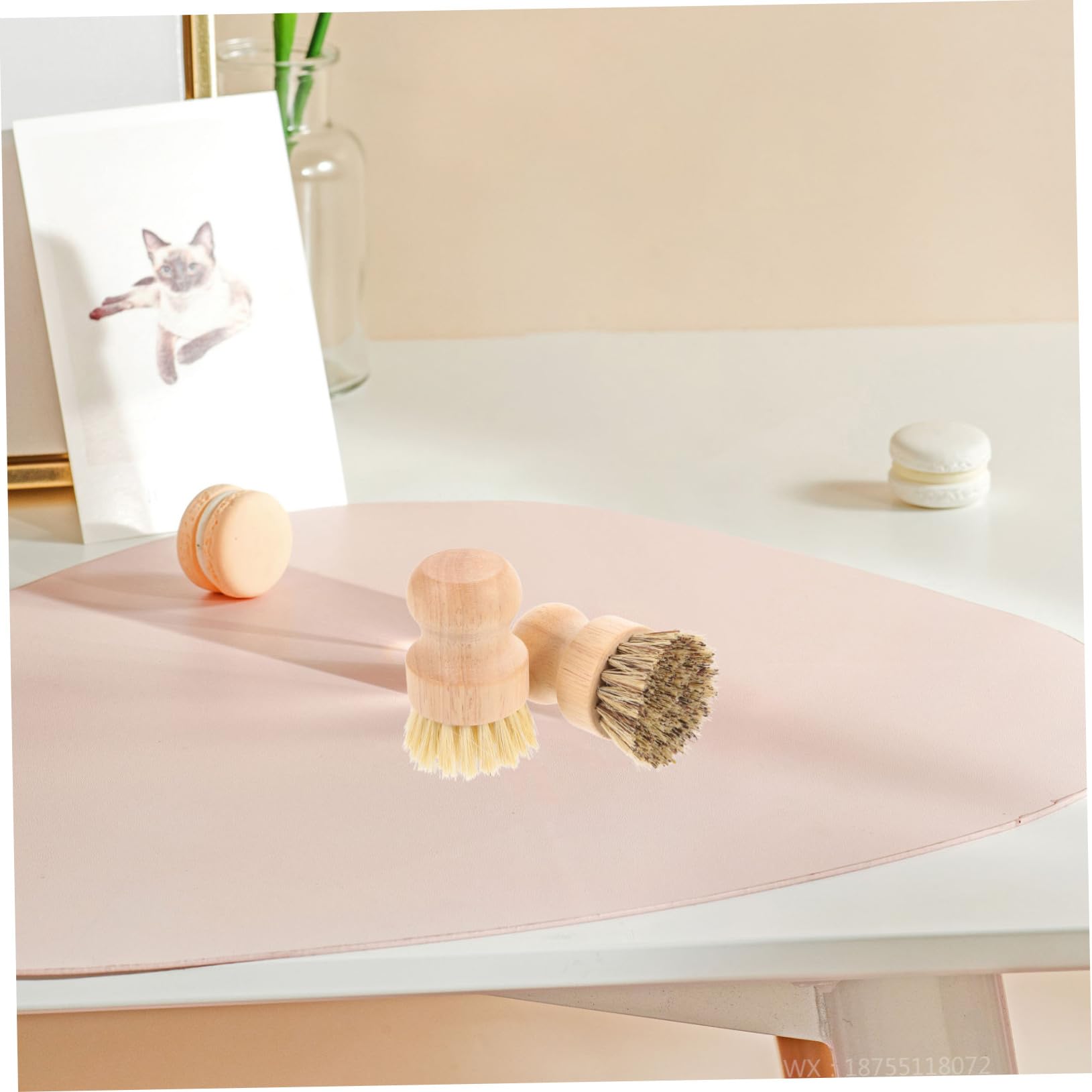 3 Series Cepillo De Cocina Mango Ergonómico Y Cerdas Resistentes para Limpieza De Utensilios Verduras Y Fregaderos Cepillo Multifuncional De Madera 2 Piezas X 3
