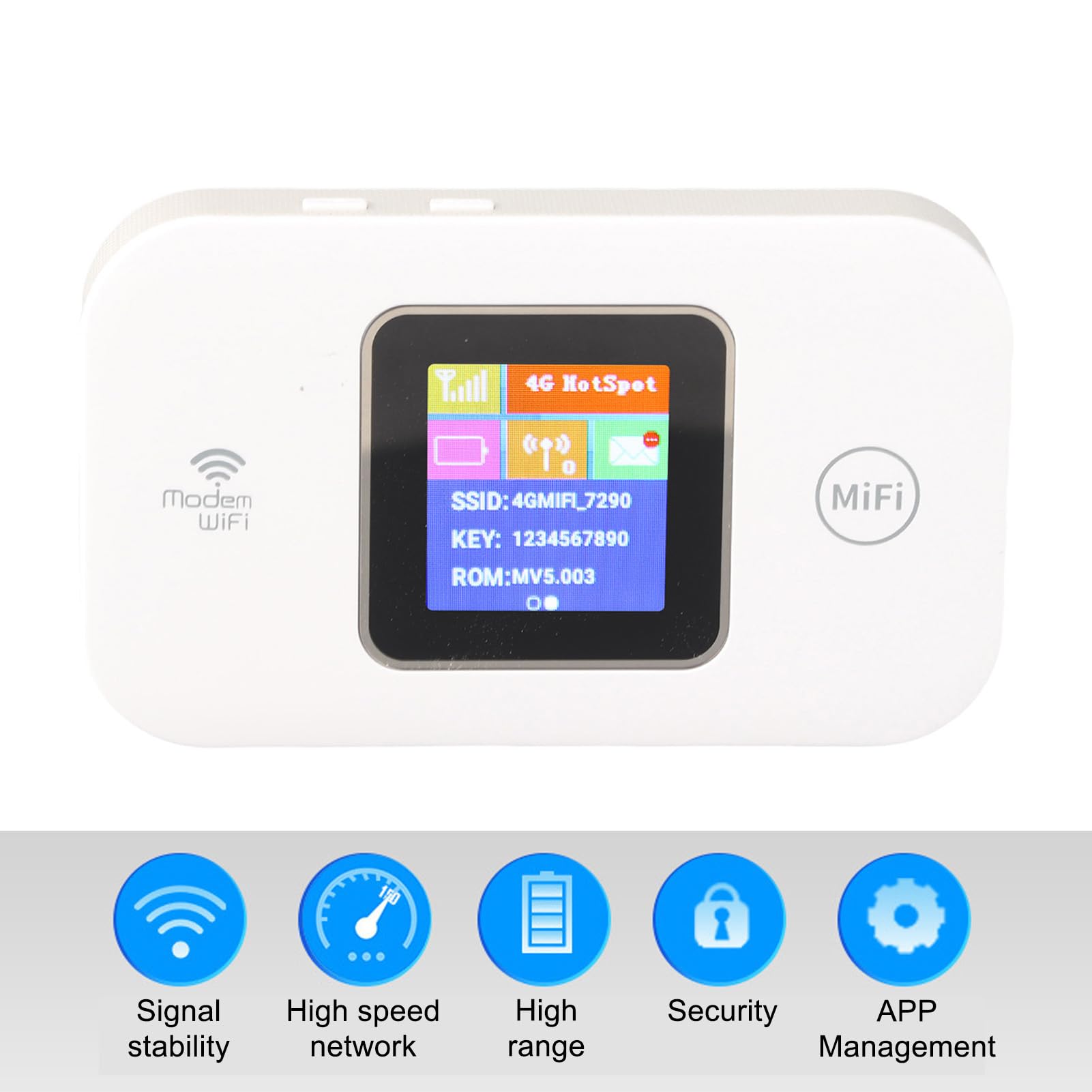 Point D'accès WiFi Mobile, Routeur WiFi Portable, Dispositif de Point D'accès WiFi avec Emplacement pour Carte SIM, Prise en Charge de 10 Utilisateurs, 150 Mbps, Batterie 3000 MAh