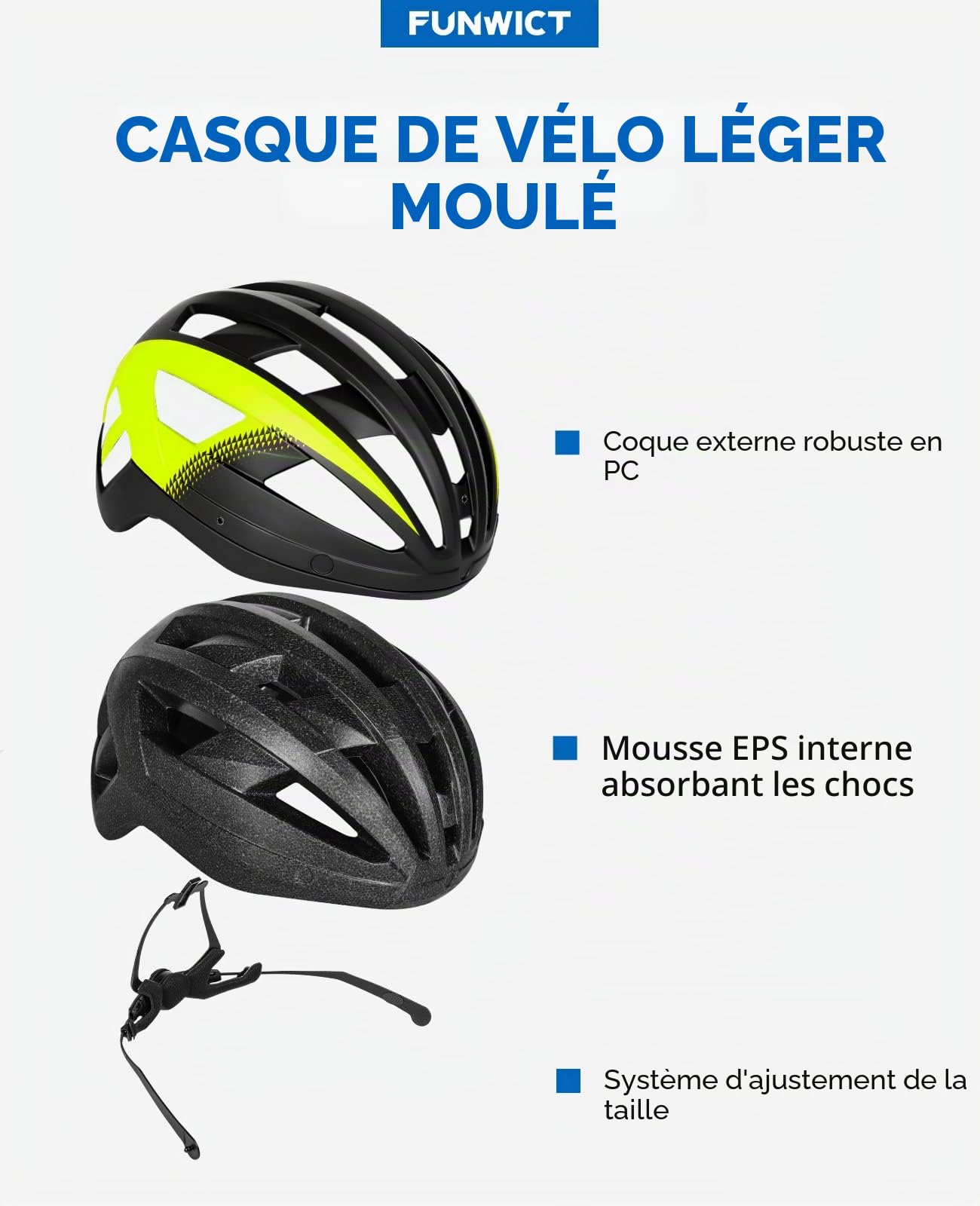 Casque Velo Homme Femme avec Visiere et Lunettes Détachables, Casque Vélo Casques VTT avec Feu Arrière à LED Rechargeable, Casque Cyclisme pour Adulte et Adolescent (XL: 59-63 cm, Noir Jaune)