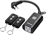 DEWENWILS Outdoor Remote Control Outlet, 15A Wireless Remote Control Switch, 100FT Control Range & 14AWG SJTW Power Cord, Weatherproof for Outdoor Appliances, 1 Remote Control+1 Outlet