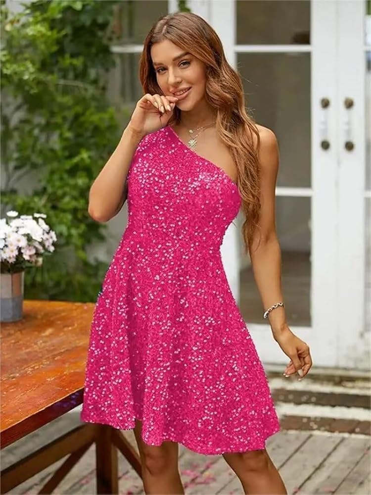 Amazon.com: Women Blush Prom Dresses Short for Juniors One Shoulder  Homecoming Dress 2024 Mini Cocktail Gown SK22,6 : Clothing, Shoes & Jewelry