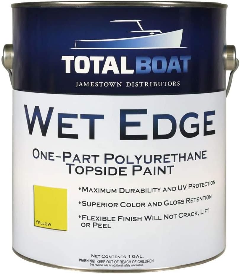 TotalBoat-365426 Wet Edge Marine Topside Paint for Boats, Fiberglass, and Wood (Yellow, Gallon), 1 Gallon (Pack of 1)