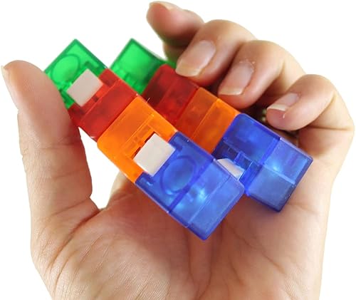 Miniatura 8 de Curious Minds Busy Bags Juego de 2 cubos infinitos pesados, juguete mágico e infinito plegable, volteado una y otra vez, dobla y dobla formas locas,